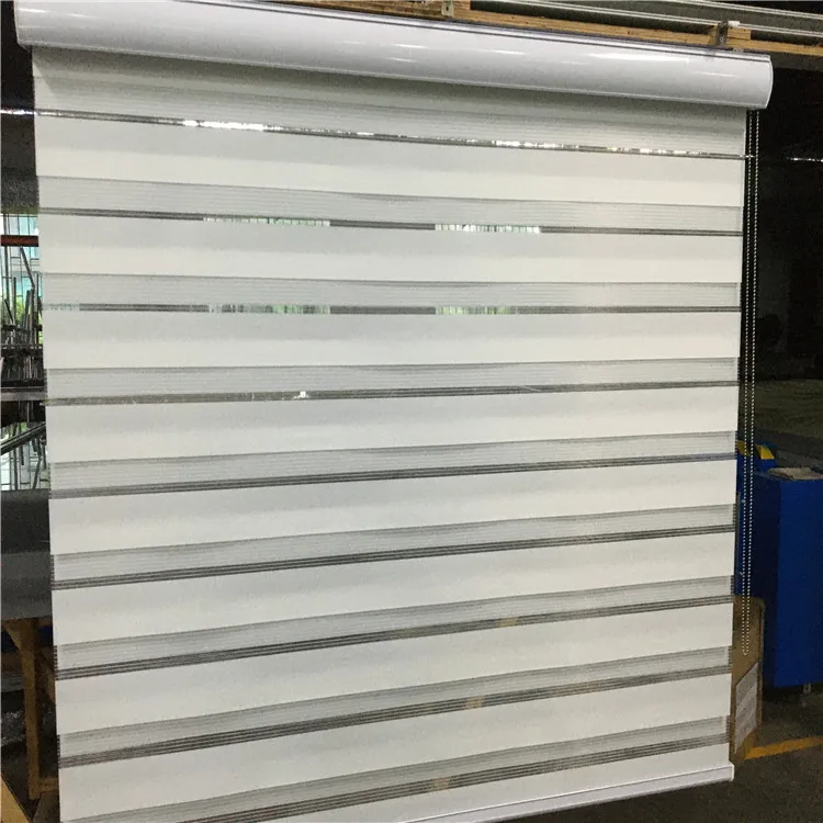 Plastic Chain Control Zebra Roller Blinds Shades Roller,zebra Blinds Fabric French Window Horizontal Pattern All-season Support