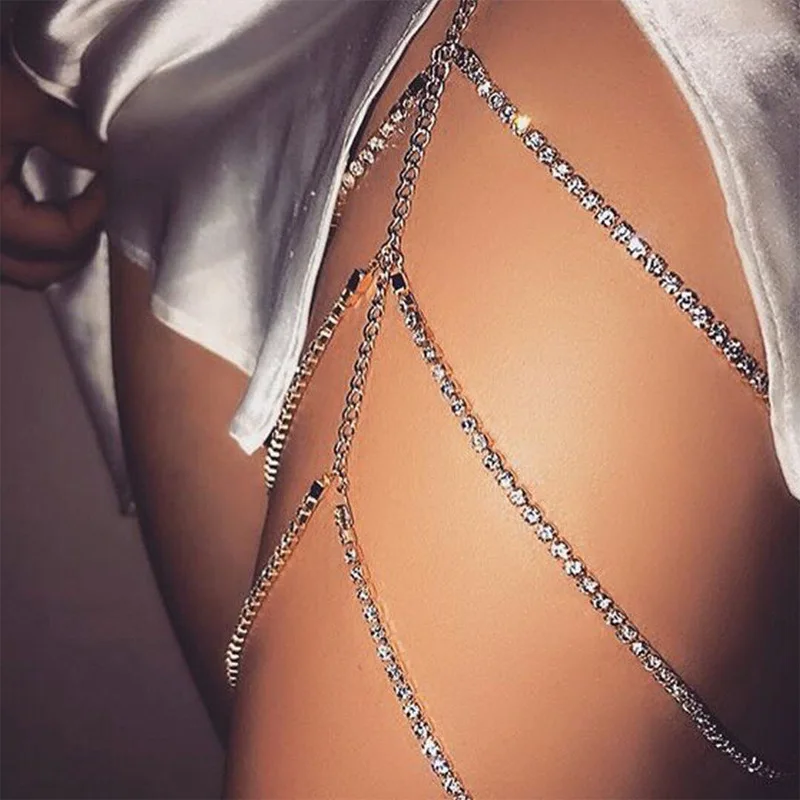 Simple Multi-Layer Pearl Chain Leg Chain Female INS Style Creative Personality Long Leg Chain With Snake And Pearl