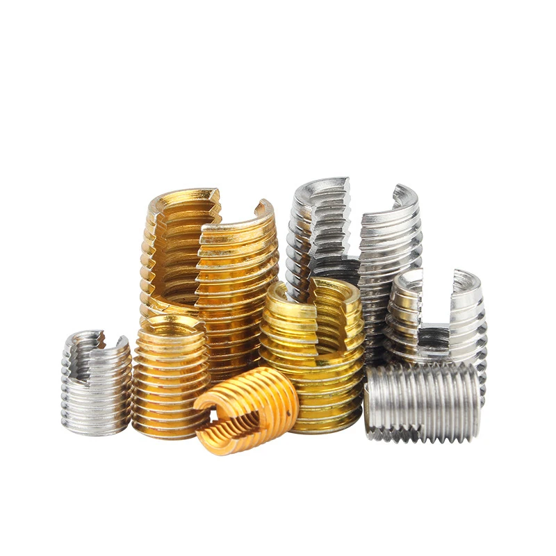 Stainless Steel M2M3M4M5M6M8M10 Self Tapping Slotted Thread Sleeve Screw Threaded Insert Slotted Thread Insert