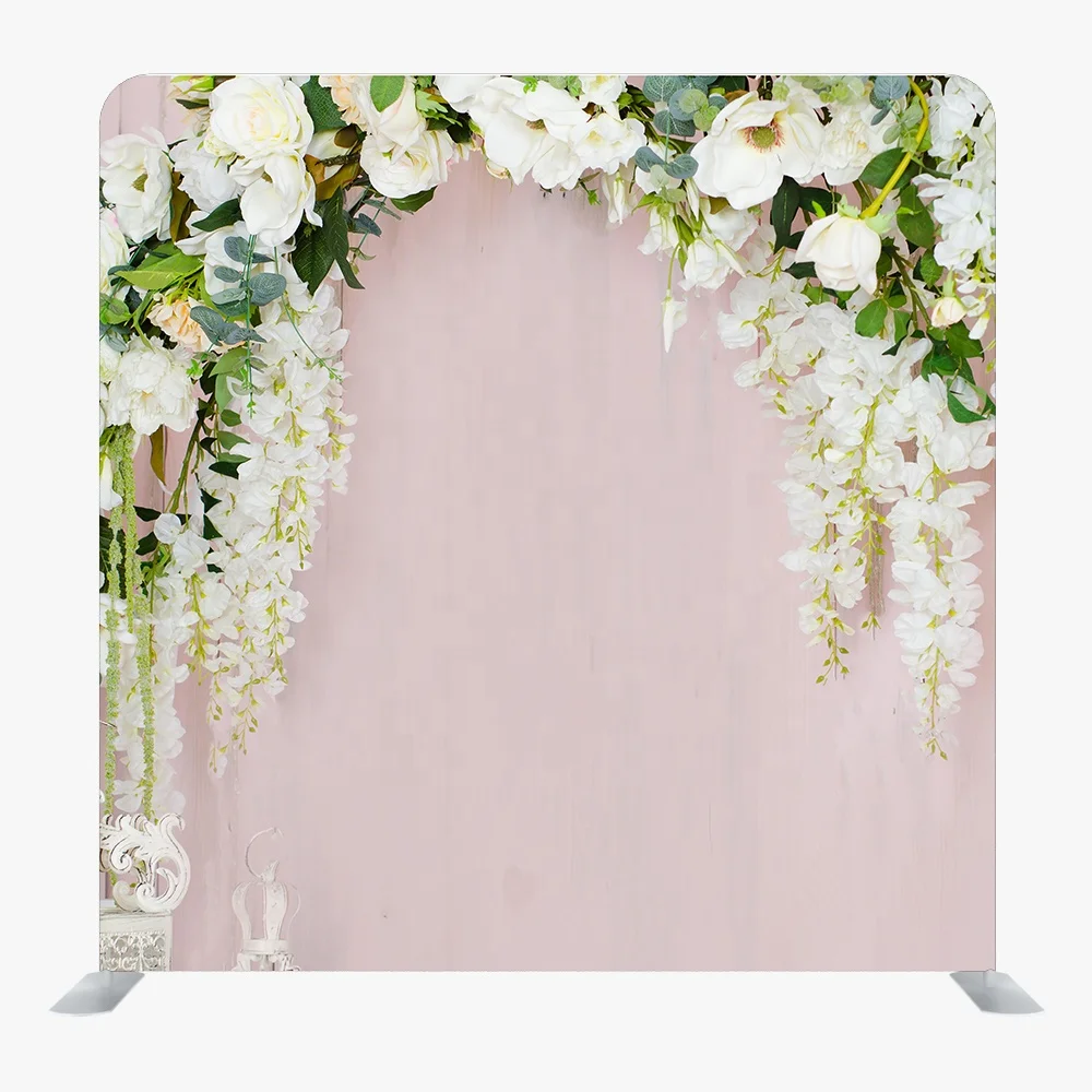 8x8ft Portable Aluminum Tube Tension Fabric Wedding Backdrop Stand Photography Background for 360 Photo Booth