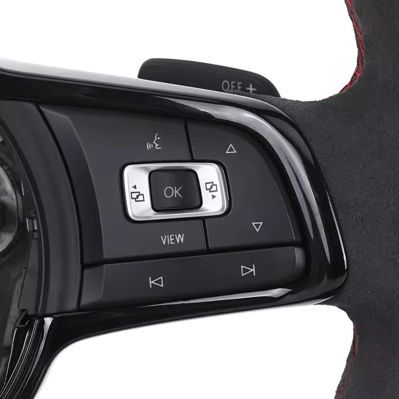 Piano-Black Trim Full Alcantara Leather Steering Wheel for VW Polo Golf 6 7 R MK5 MK6 Mk7 GTI Passat B6 B7 Carbon Toyota Corolla