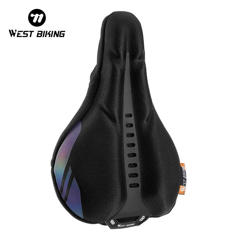 WEST BIKING Thickened High Elastic Soft Bicycle Saddle Seat Cover Leather Silicone Bike Saddle Fixation Bicycle Saddle Cover