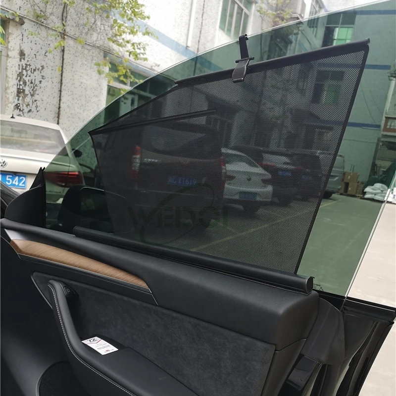 sun protection curtain Luxury Side Windows Sun Shade Car Curtains for Tesla Model 3 Y accessories roller retractable with logo