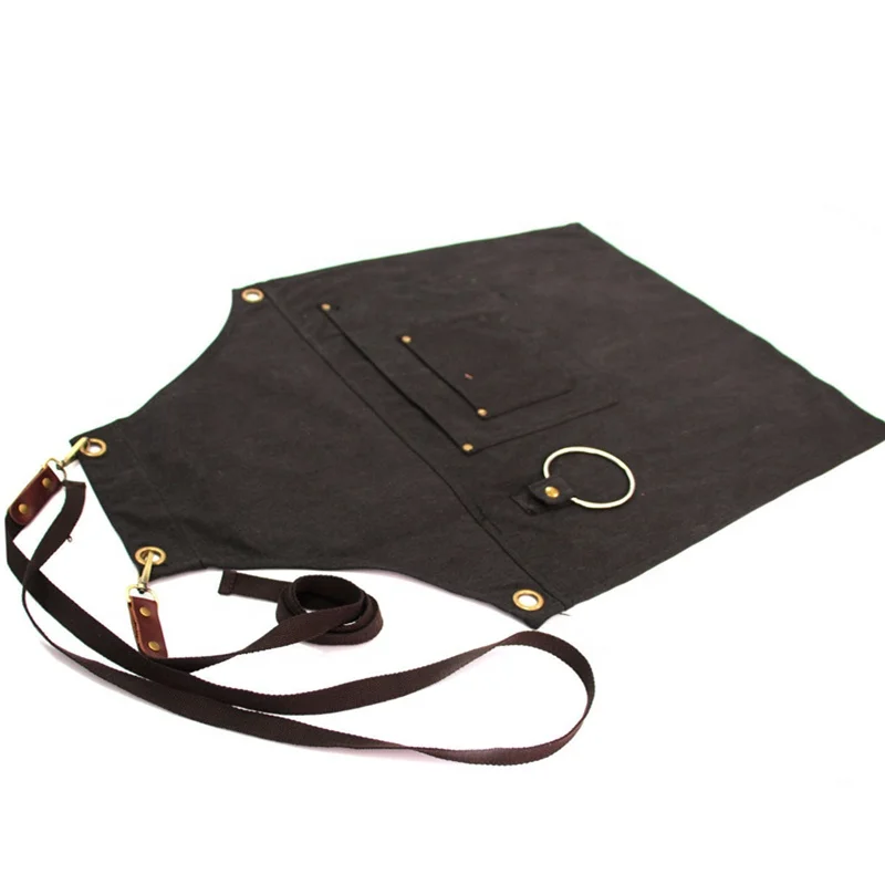 Bast sale canvas barbecue cooking apron custom logo bbq aprons for big men adjustable tool work clothes