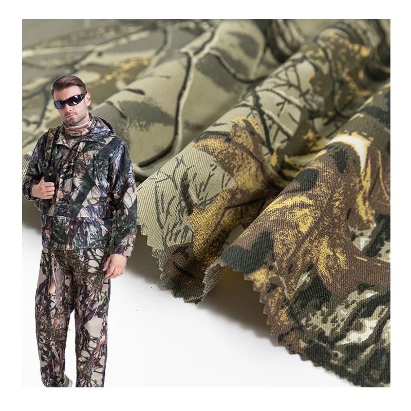 Outdoor jungle procrypsis camouflage pattern breathable Polyester Cotton TC for Hunting suit