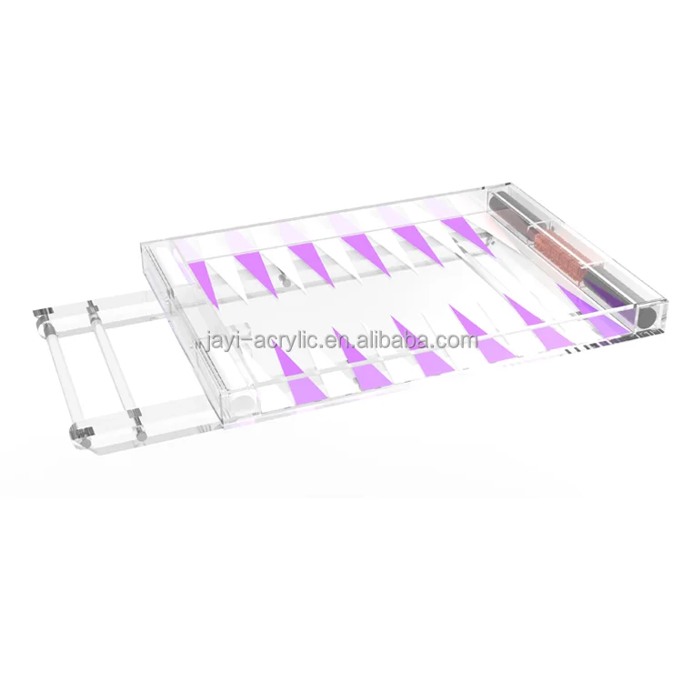 JAYI Custom Folding Acrylic Backgammon Game Table Set
