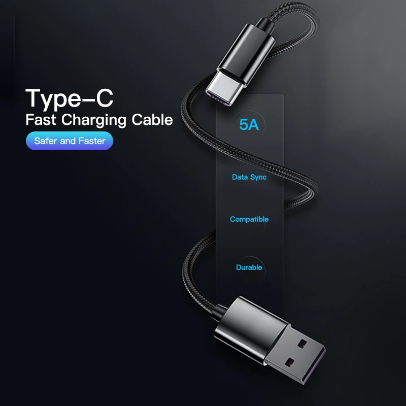 Зарядный кабель USB Type-C 5 А для Samsung Galaxy LG Pixel Huawei