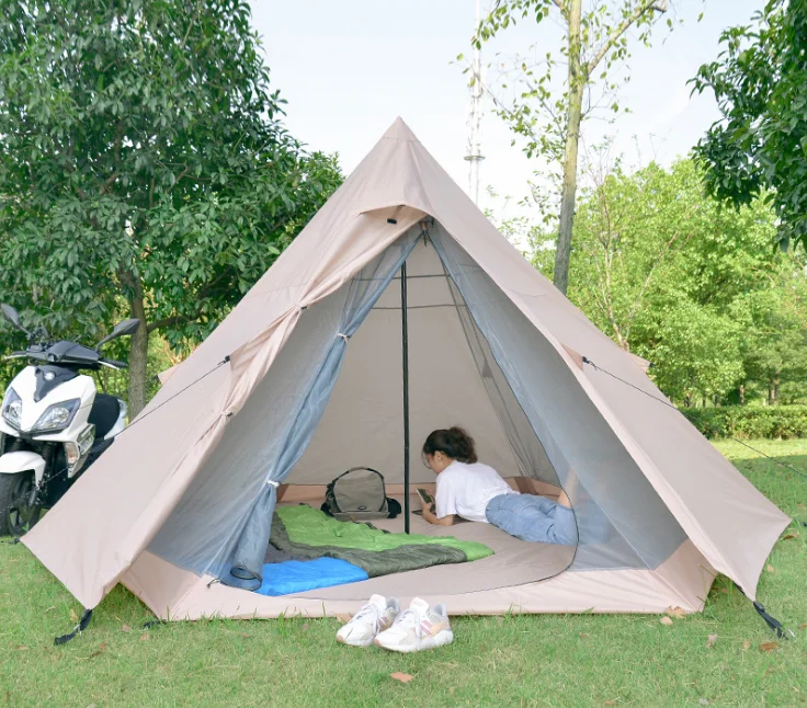 Tent Outdoor luxury camping rain protection and sun protection Indiana yurt pyramid double camping tent