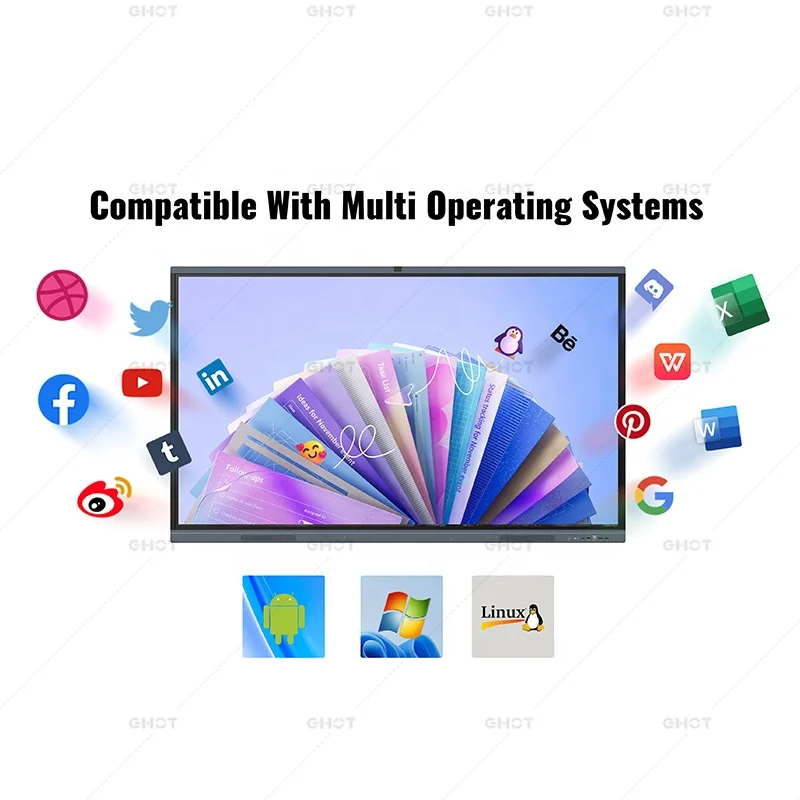 High Quality Interactive Whiteboard 982.61 Training Smart Whiteboard Anti-blue Light Glass Digital Flat Panel Interactive boards