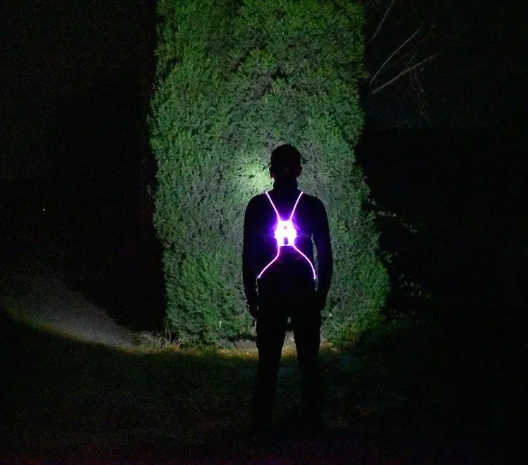 LED outdoor waterproof USB rechargeable running safety vest warning night running light vest wearable flashlight