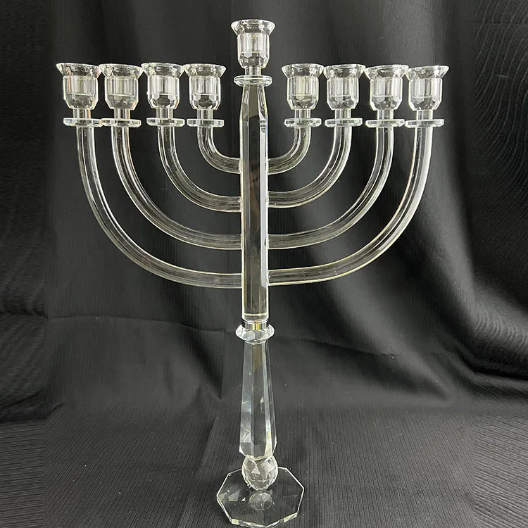 MH-1350 Clear Color 9 Arms Sorelle Crystal Menorah