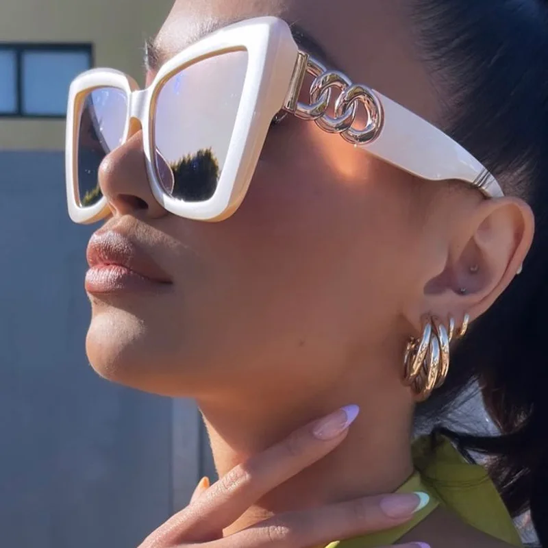 2024 New European and American sunglasses polygonal irregular UV resistant sunglasses retro sunglasses plain and concave design