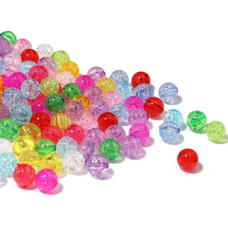 Оптовая продажа DIY 8-12 мм Crackle бисер Красочные акриловые бусины 500 г свободные для изготовления ювелирных изделий