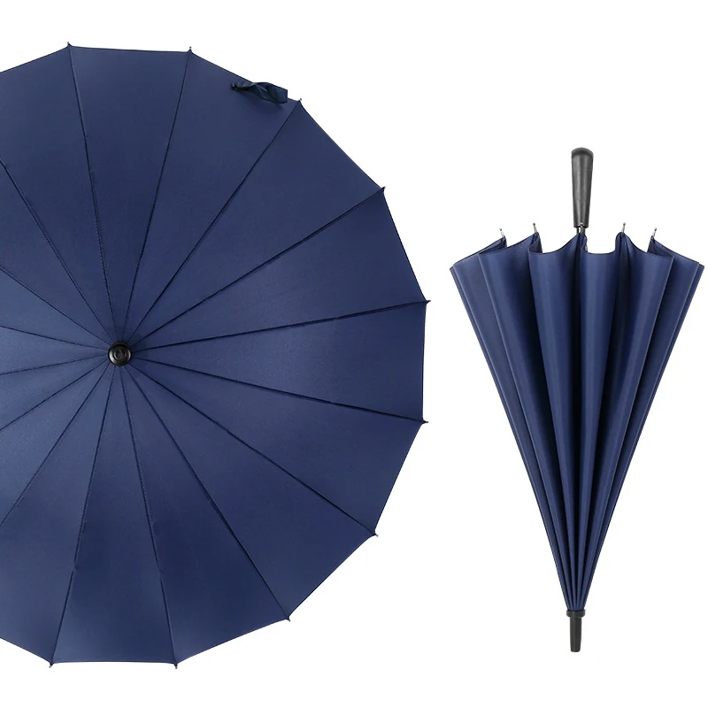 Long handle advertising  straight golf umbrella 16 ribs umbrella custom logo