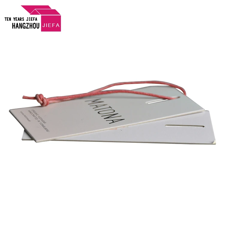 Beautiful Style Hang Tag With Customized Logo Special Hole With Wax Cord Fashion Garment Tag