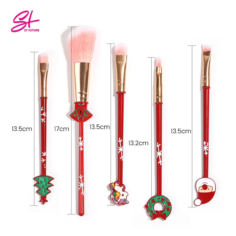 Cute Christmas Beauty Make Up Brushes Tool Cosmetic Powder Eye Shadow Pincel Maquiagem Lilo and Stitch Makeup Brush Set