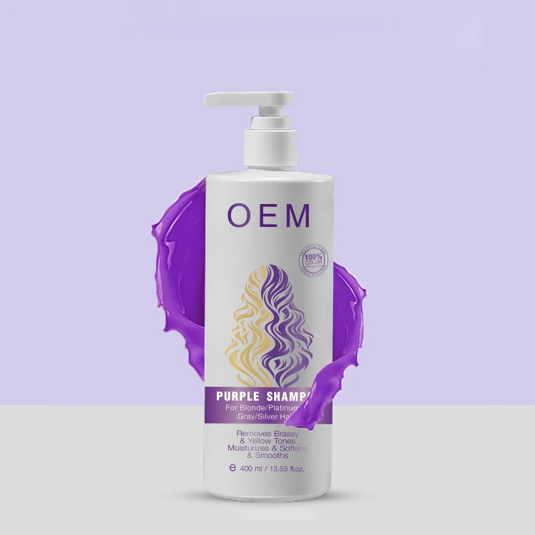 OEM/ODM Wholesale Professional Purple Toning Shampoo liquid Platinum Hair Dye Anti Yellow Tone Fade Silver Shampoo