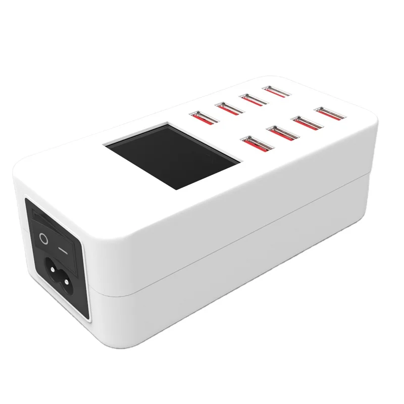 
USB 8Ports 40W Charging station with display screen USB charger dock for android for iphone for samsung 