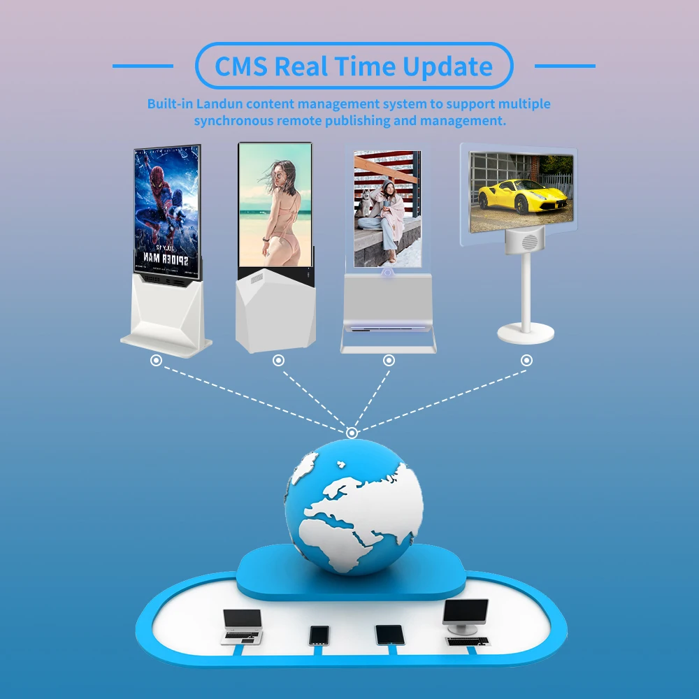 46 49 inch double side floor standing advertising display digital signage totem touch screen LCD advertising player