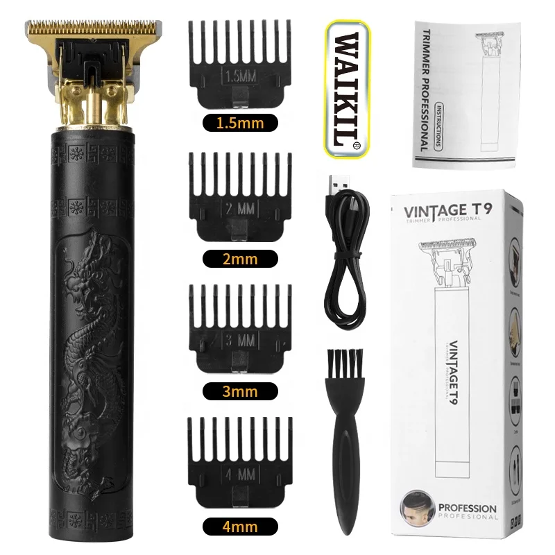 WAIKIL 16-style wholesale T blade 0mm electric bald hair trimmer New Retro T9 mini hair clipper machine shaver for men
