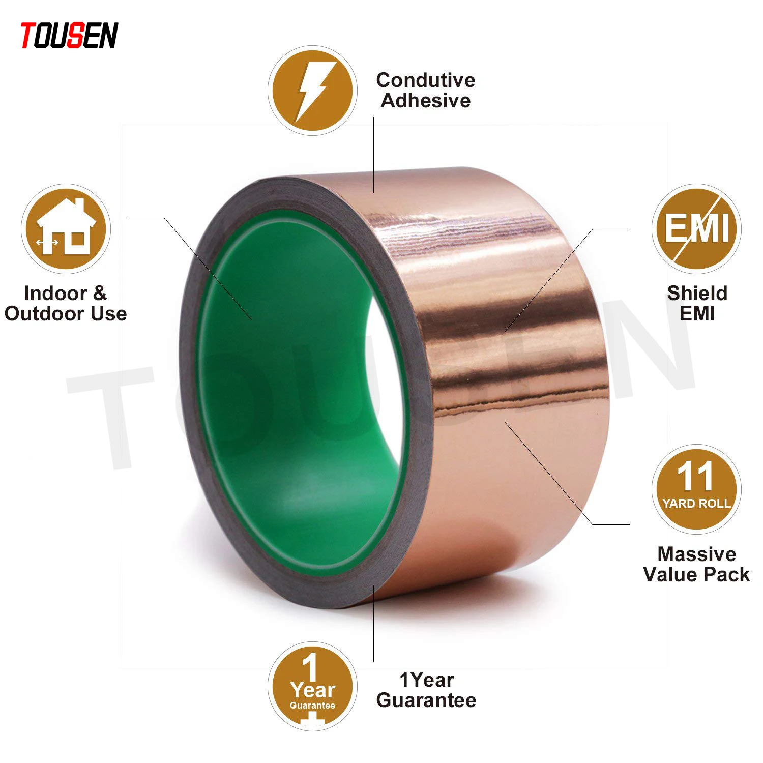 China Factory Copper Foil Adhesive Tape Customized Copper Foil Electrically Conductive Tape for electromagnetic shielding