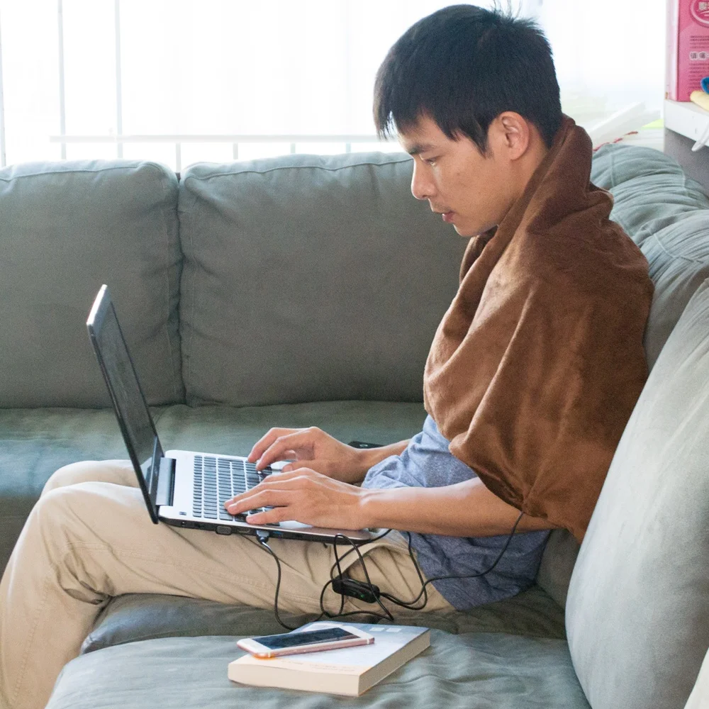 Dreamstone Heated Warm Blanket USB Far Infrared 5V-9V Variable Frequency Rechargeable Portable Ultra Light Gentle Skin Blanket