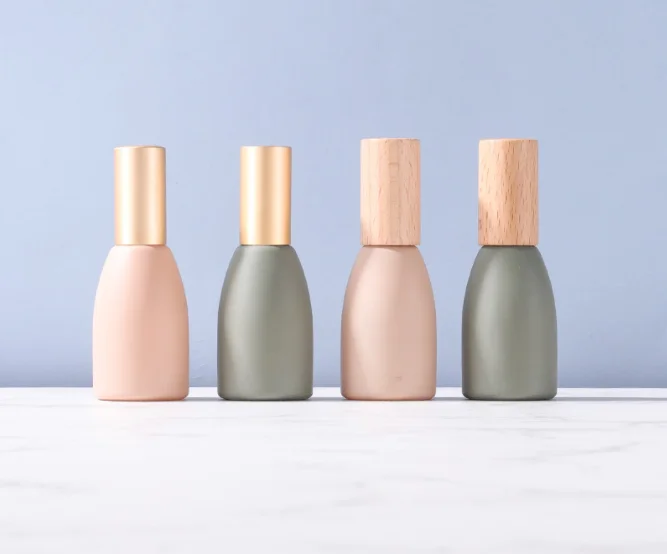 12ml roller bottle new Morandi series perfume essential oil, beaded beaded bottle beylumh peach wooden cap