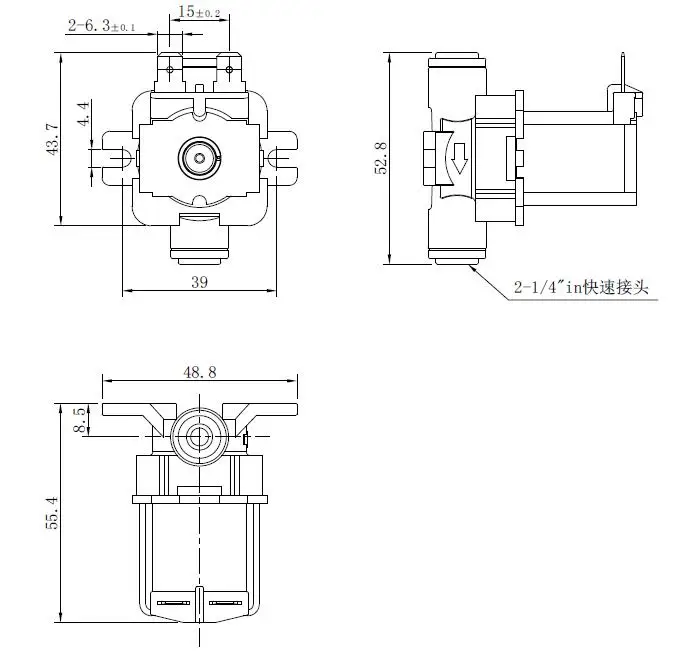 CNKB FPD-360K 1/4' quick fitting water solenoid valve for  RO purifier