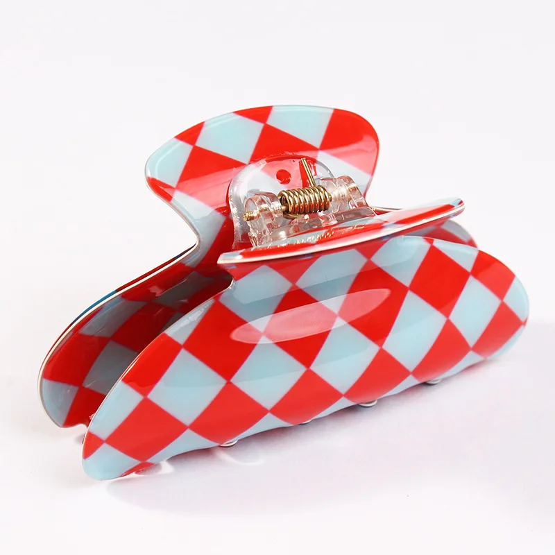 Новинка, зажим для волос из целлюлозной ацетатной целлюлозы, зажим для густых волос, черно-белые клатчи для волос для женщин, аксессуары для решетки