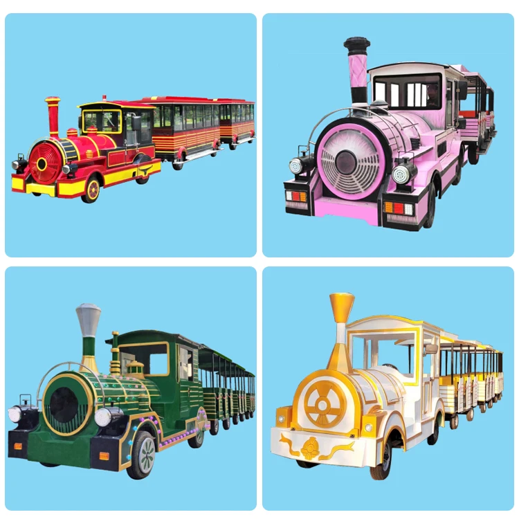 New Type Commercial Locomotive Train Outdoor Playground Kids Train Small Train Ride For Kids