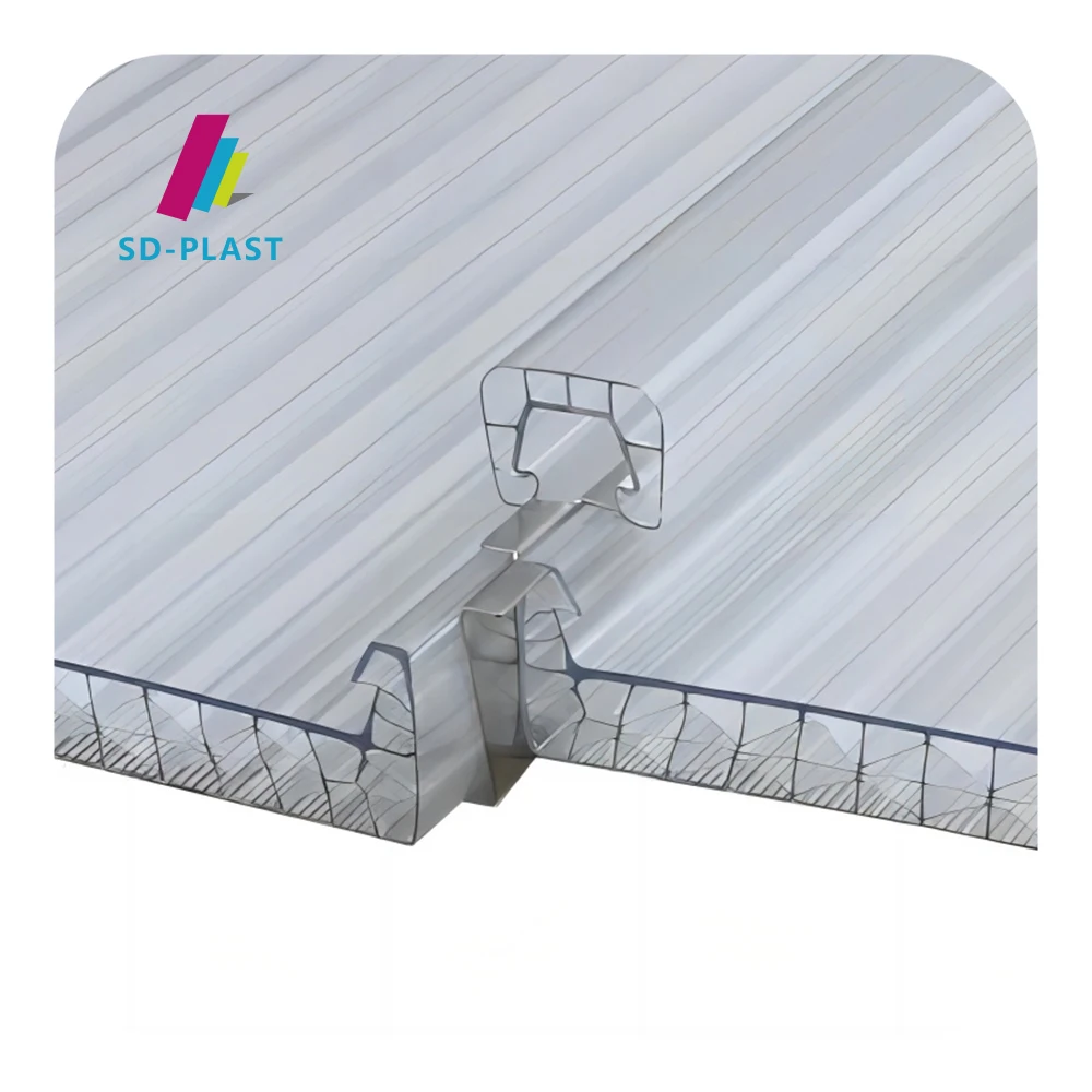 22mm 25mm 27mm 30mm 7-wall R-Structure blue tinted polycarbonate sheets lexan bayer roof U lock polycarbonate sheet for greenhou