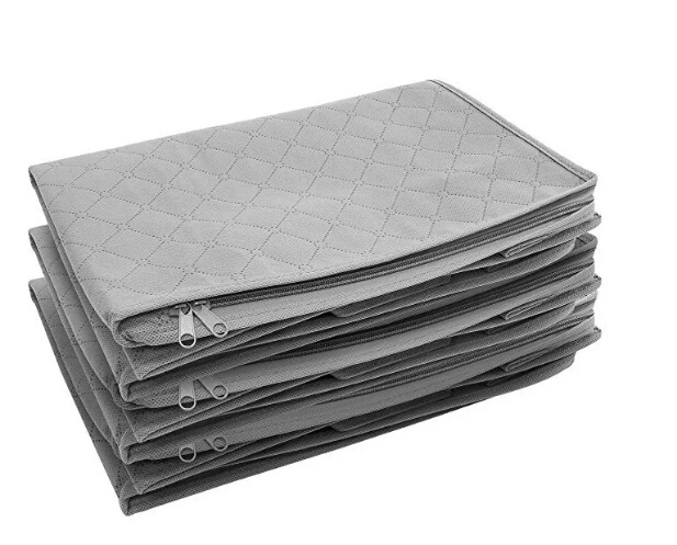 1MI SB-1 Non-woven Under-bed Quilt Storage Bag, Clothes Storage Bags with Zipper, Collapsible Bedding Storage Bags for Duvets