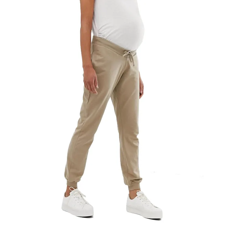 Drawstring elastic maternity jogger pants winter