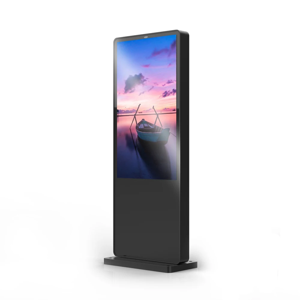 55 65 inch floor stand ip65 outdoor lcd digital signage waterproof Ultra-thin super thin totem advertising display