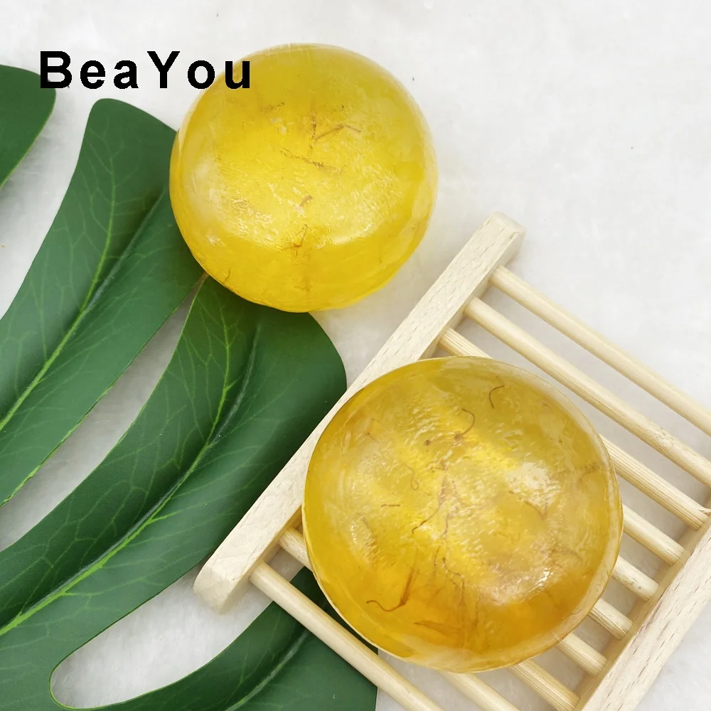 100% Natural Saffron Handmade Soaps Flower Yoni Soap Toilet Soap Round