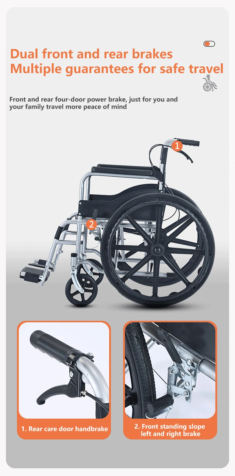 It Ultra Light Weight Stroller Travel Wheel Chair For Adults Medical Used Manual Foldable Wheelchair for elder and disable