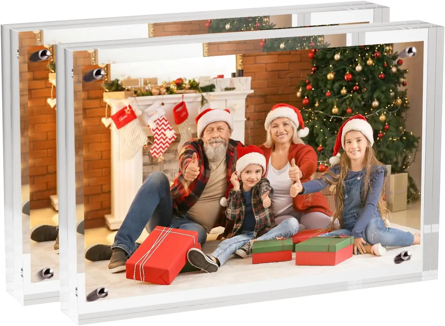 Acrylic photo frames horizontal magnet double sided acrylic frames