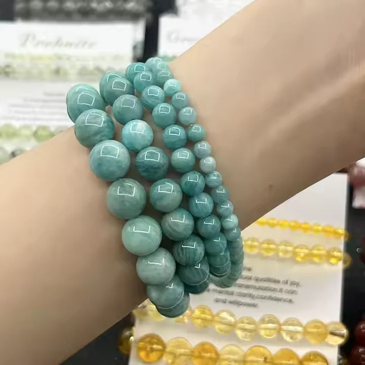 4/6/8/10mm Reiki Infused Bridging the Heart and Mind Healing Bracelet Lapis Lazuli, Amazonite Rose Quartz  Bracelet With Card