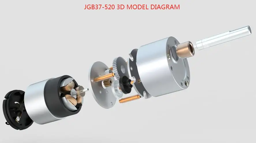 JGB37-520 с ультратонкой оправой 37 мм коробка передач 520 переменного тока постоянного тока мотор-редуктор Silent Высокая мощность Электрический мотор-редуктор для 1590 1000 530 333 178 110 76 60 37 20 12 об/мин