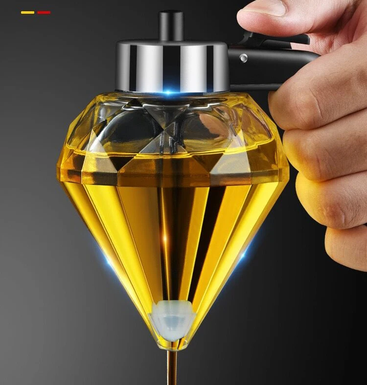 F2-353 Modern Push-type Spray Bottle Jar, Large-caliber Fried Steak Barbecue Spray Can Dust-proof And Oil-control Glass Oil Can