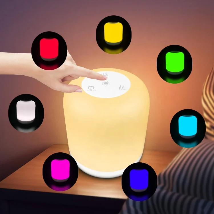 RGB Rechargeable Touch Sensitive Lighting Color Brightness adjustable Decoration led night light