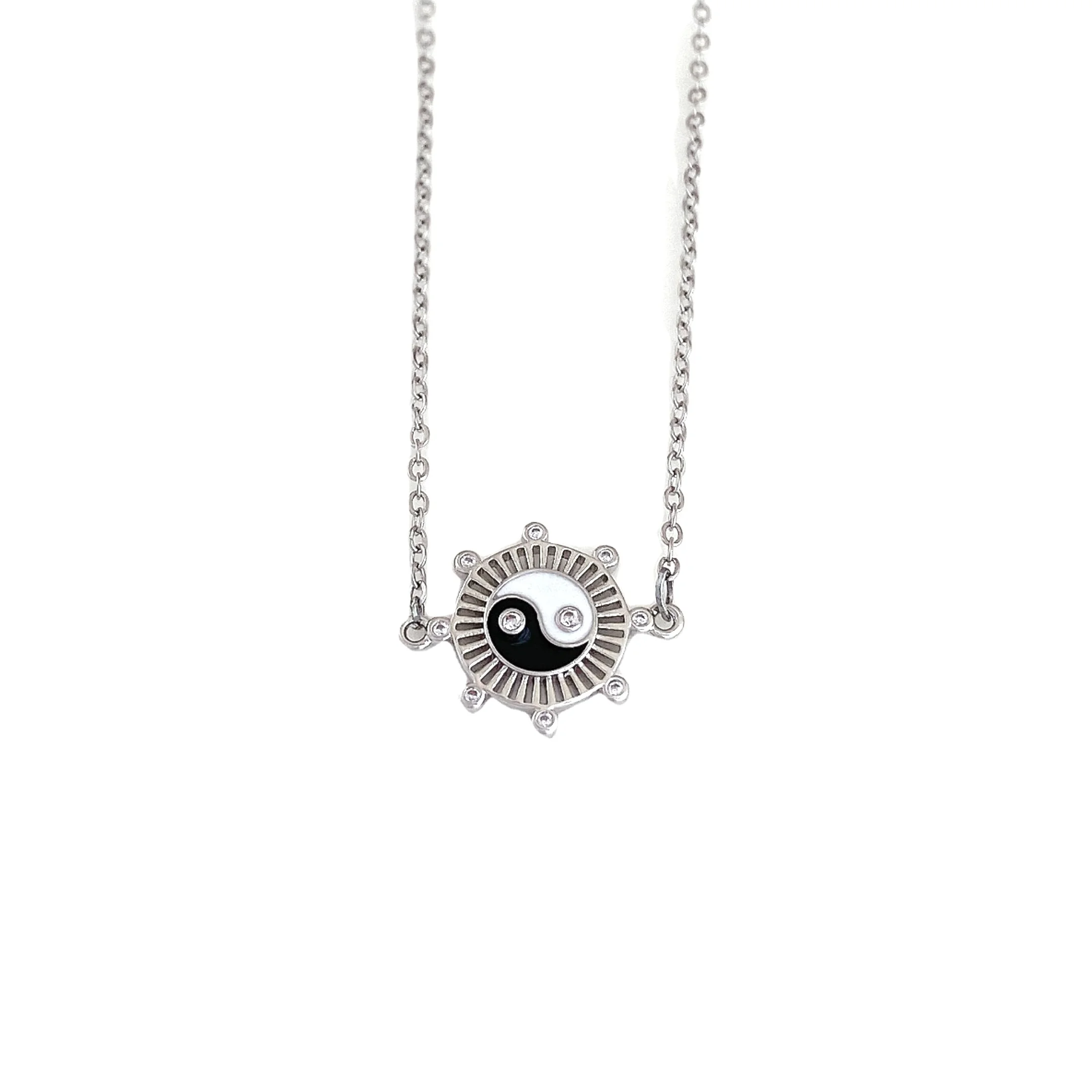 Zhongxing new hot sale DIY handmade pendant necklace accessories silver plated Tai chi style pendants wholesale
