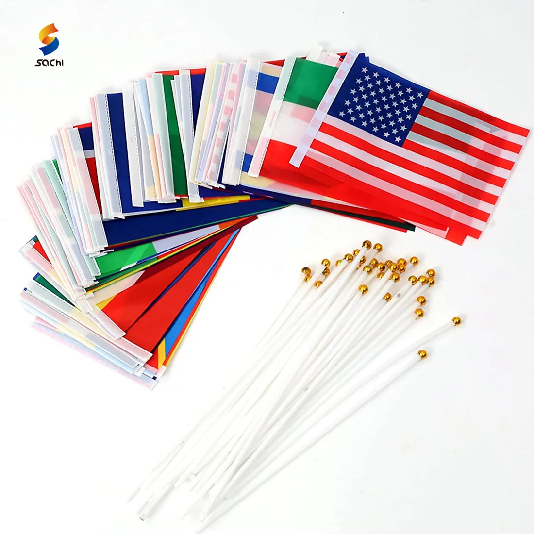 Buy Custom polyester flag 30x45 Ukraine Hand Hold Printing event sublimation hand flag Car hand held country flags