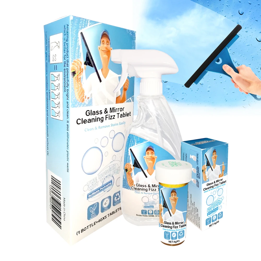 Custom OEM eco-friendly natural essential oil fizzy window mirror car glass cleaner effervescent cleaning tablet