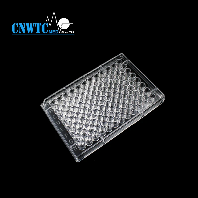 Стерильная пластиковая тарелка для клеточных культур, обработанная методом культивирования тканей, 96 скважин