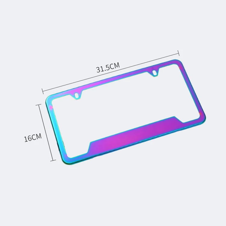 Rainbow Shading License Plate Frame Aluminum Board Frames Theft-Proof Frames Custom Colorful Dye License Plate Holder