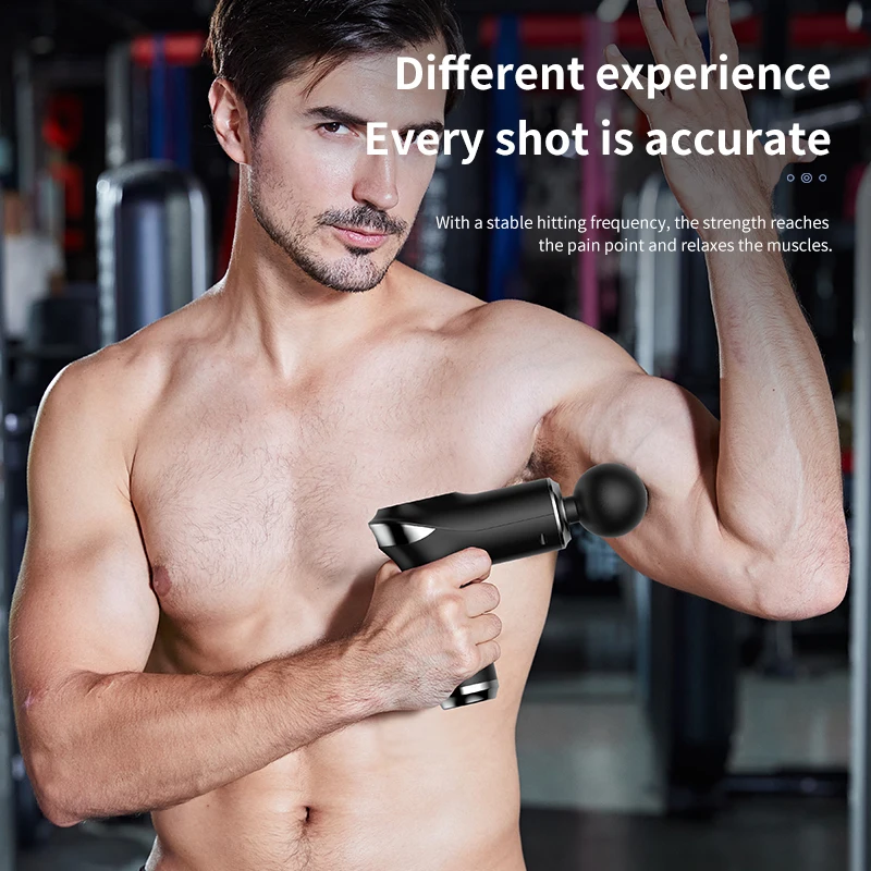 New Trending 5 Speeds Vibration Therapy Massager Mini Fascia Massage Gun with 4 Replacement Massage Heads