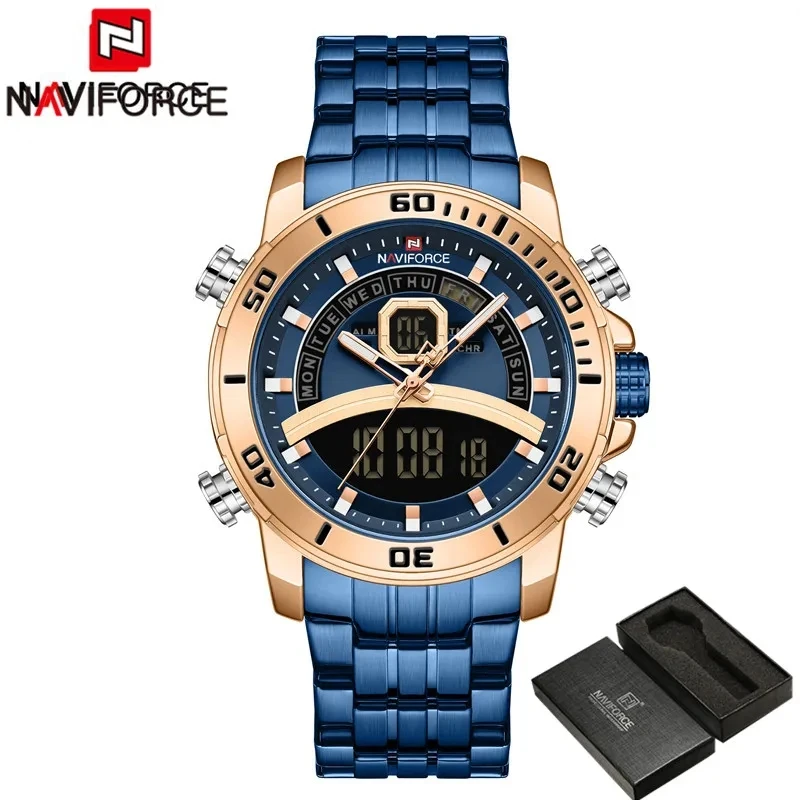 NAVIFORCE 9181  Nf9181 for Men Top Ranking Product Digital Sports Business Luxury Fashion Quartz Waterproof Watches