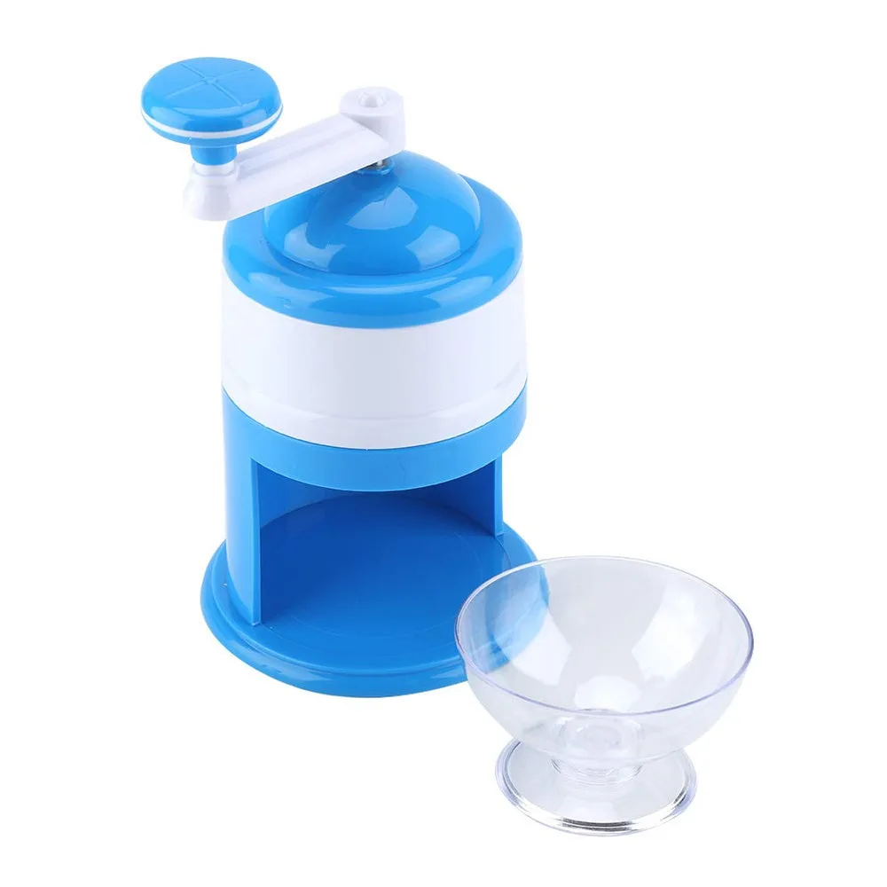 lowest price mini portable Food Grade Plastic manual Snow Cone Maker Ice Crusher Shavers for home use