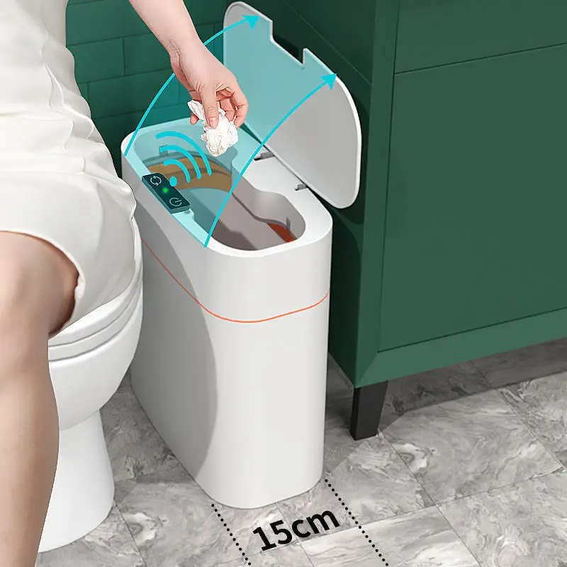Hot Sale Intelligent Automatic Kitchen Portable Charging Rubbish Dust Plastic Garbage Trash Can Waste Bins